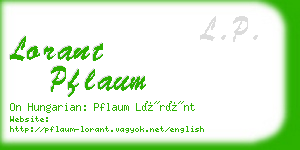 lorant pflaum business card